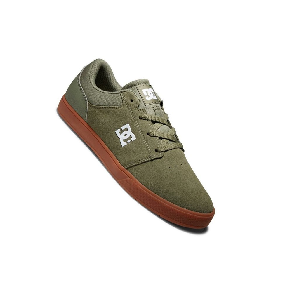 Homme Vert Olive Basket DC Crisis 2 Suede - france PDS-8089747