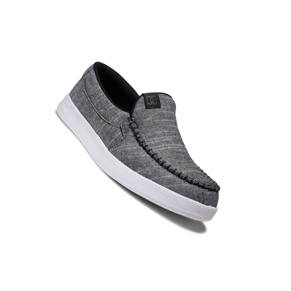 Homme Black Grey Slip On DC Scoundrel - france KHO-3430015