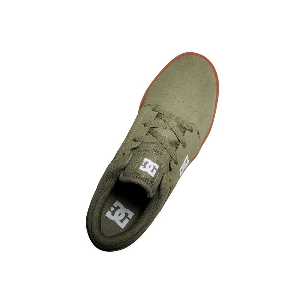 Homme Vert Olive Basket DC Crisis 2 Suede - france PDS-8089747