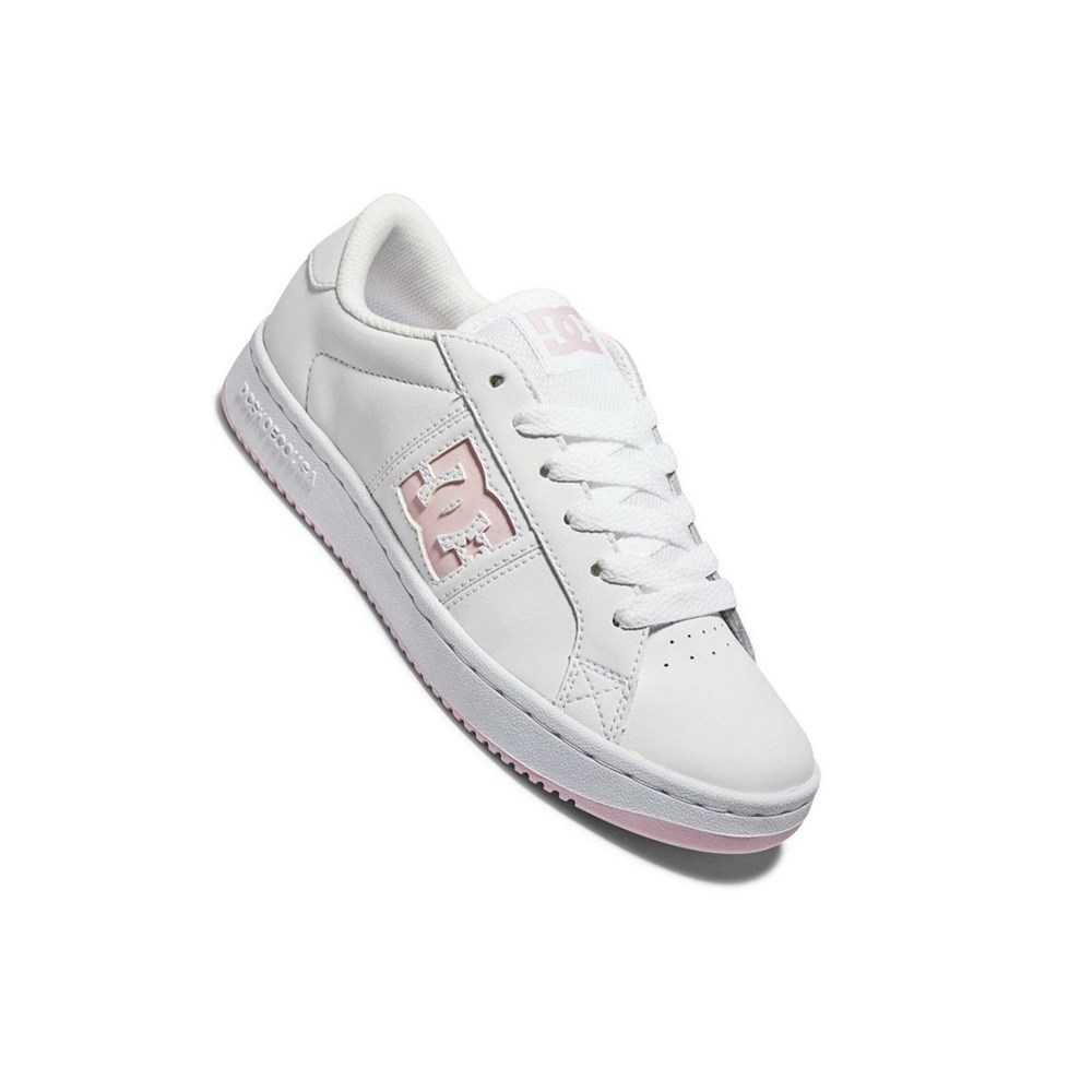 Femme White Pink Basket DC Striker - france QAY-5052441