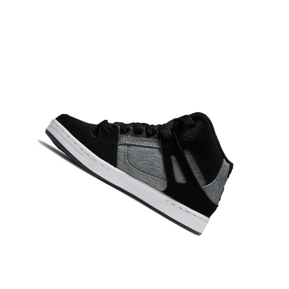 Enfant Black Grey Chaussure Skate DC Pure High-Top - france QVP-0308251