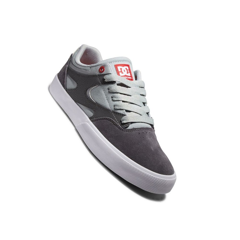 Homme Grey Red Chaussure Skate DC Kalis Vulc - france BPJ-0757663