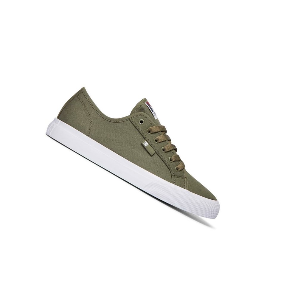 Homme Vert Olive Chaussure Skate DC Manual Cuba Canvas - france SCX-1559512