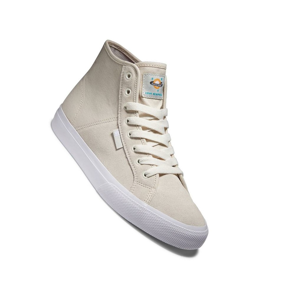 Homme White Orange Chaussure Skate DC Manual Hi High Top Ish Cepeda - france LHN-4554344