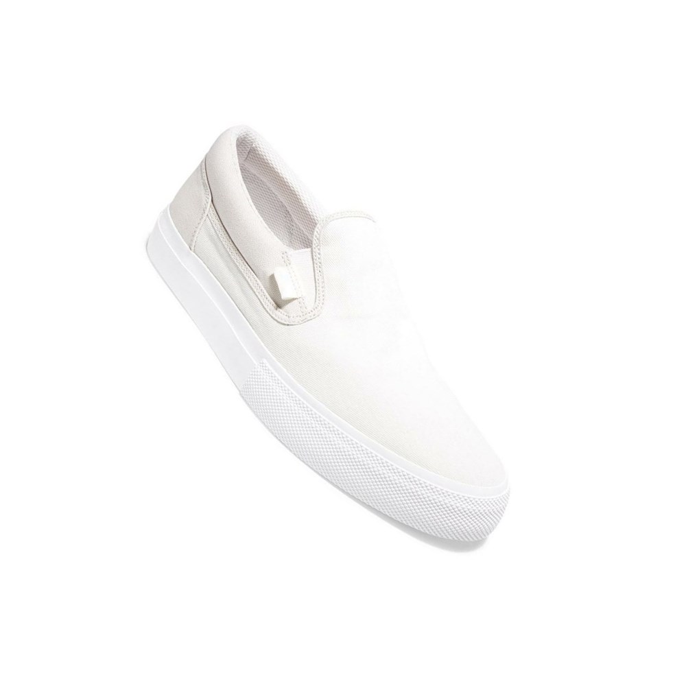 Homme Blanche Slip On DC Manual Canvas - france ULZ-2030865