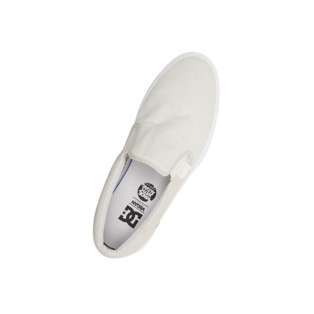 Homme Blanche Slip On DC Manual Canvas - france ULZ-2030865