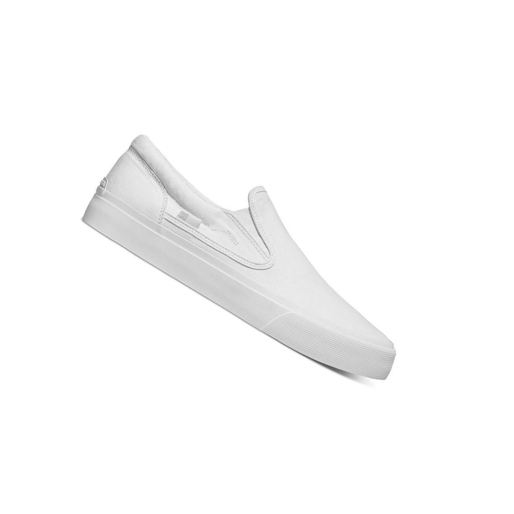 Homme Blanche Slip On DC Trase Canvas - france JSW-2621914