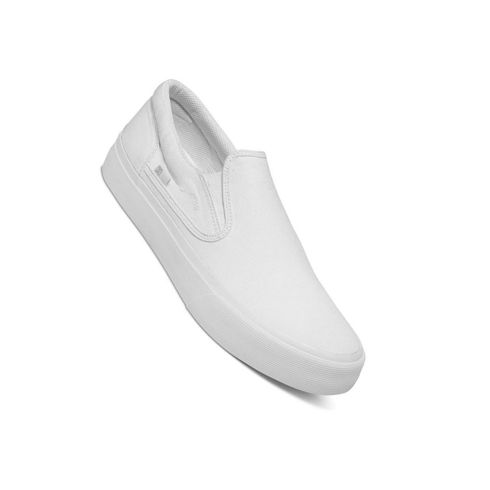 Homme Blanche Slip On DC Trase Canvas - france JSW-2621914