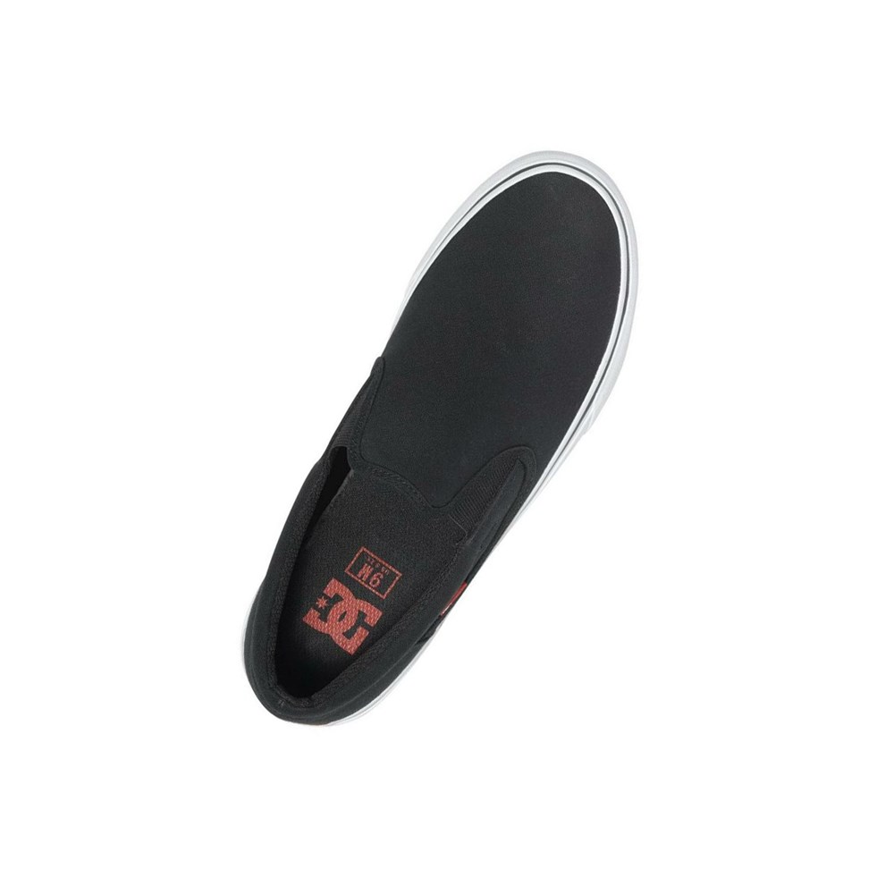 Homme Black White Slip On DC Trase Canvas - france FHM-8135937