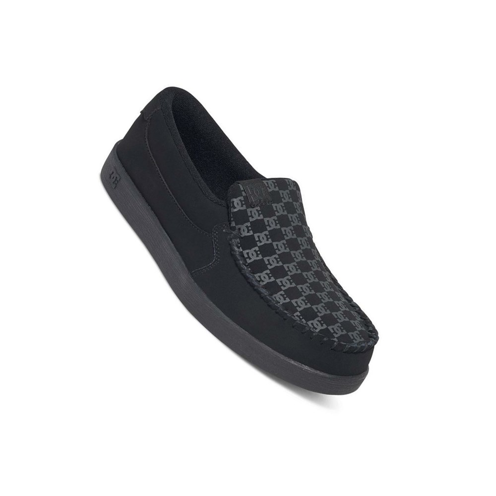 Homme Noir Slip On DC Villain - france QPN-1955104