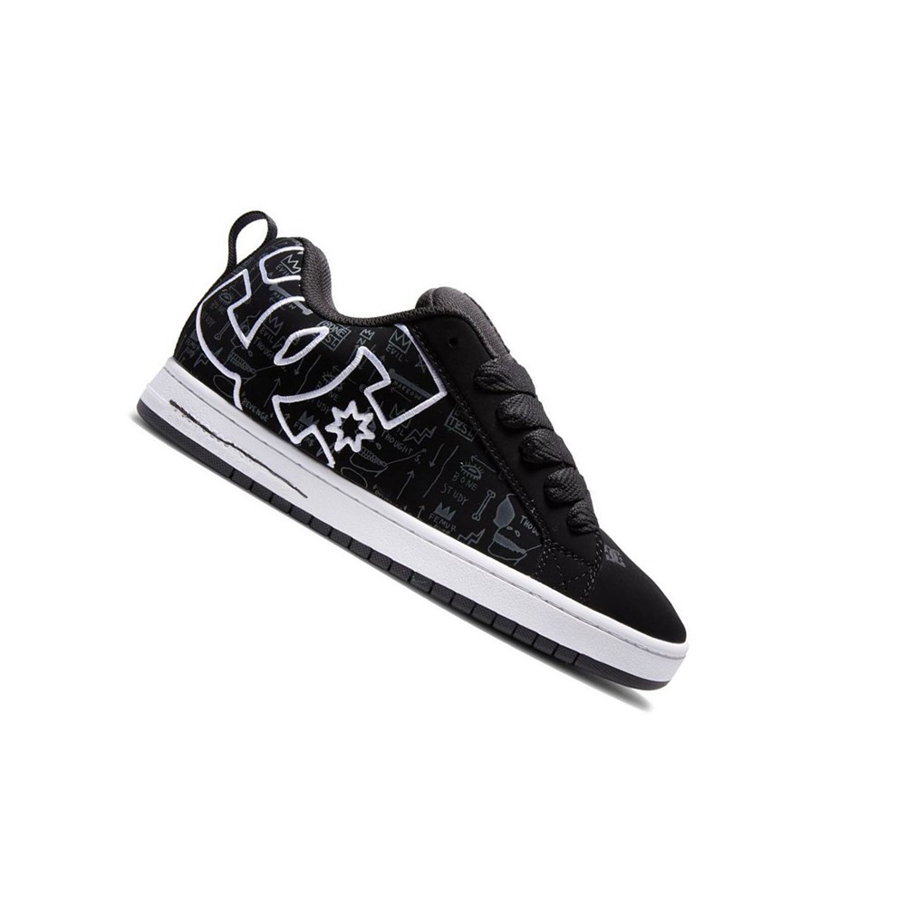 Homme Noir Basket DC Basquiat Court Graffik - france VWW-9291060