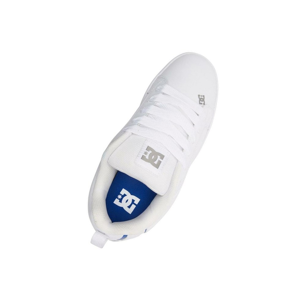 Homme White Royal Grey Basket DC Court Graffik - france QUA-4036766