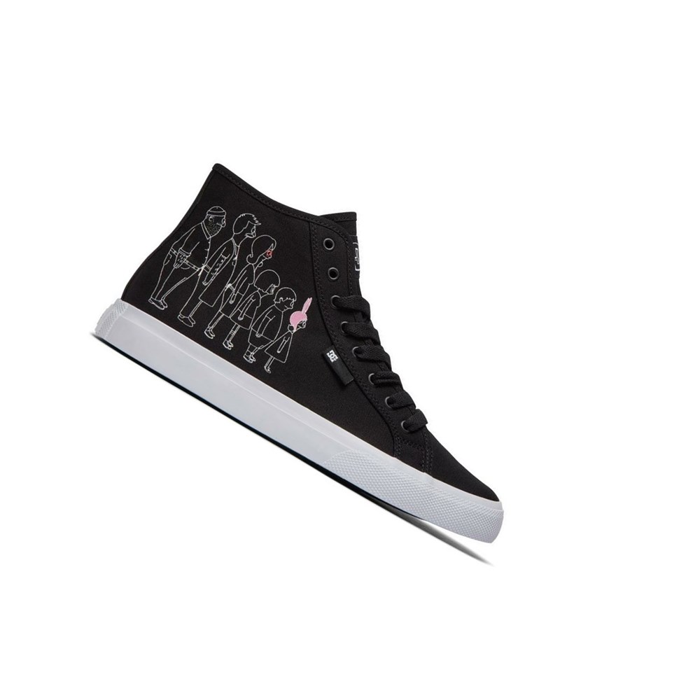 Homme Black White Pink Basket DC DC x Black BobBurgers Manual Hi High-Top - france KFZ-4131767