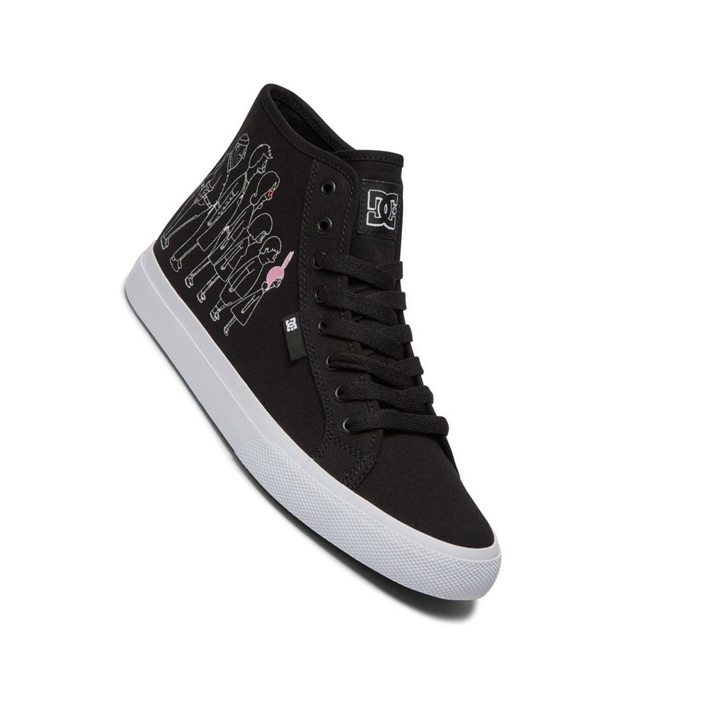 Homme Black White Pink Basket DC DC x Black BobBurgers Manual Hi High-Top - france KFZ-4131767