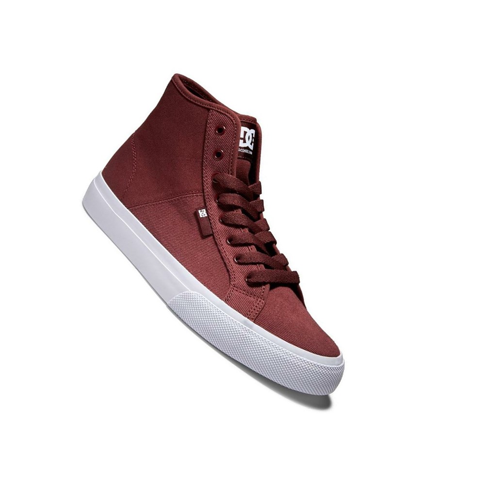 Homme Bordeaux Basket DC Manual High Top Textile Abacá - france NQP-9819153