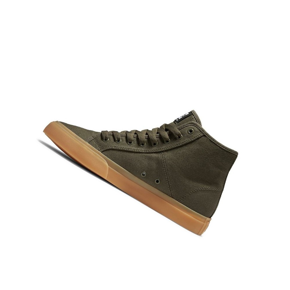 Homme Vert Olive Vert Basket DC Manual High Top Duck Cloth Textile - france ASU-2579484