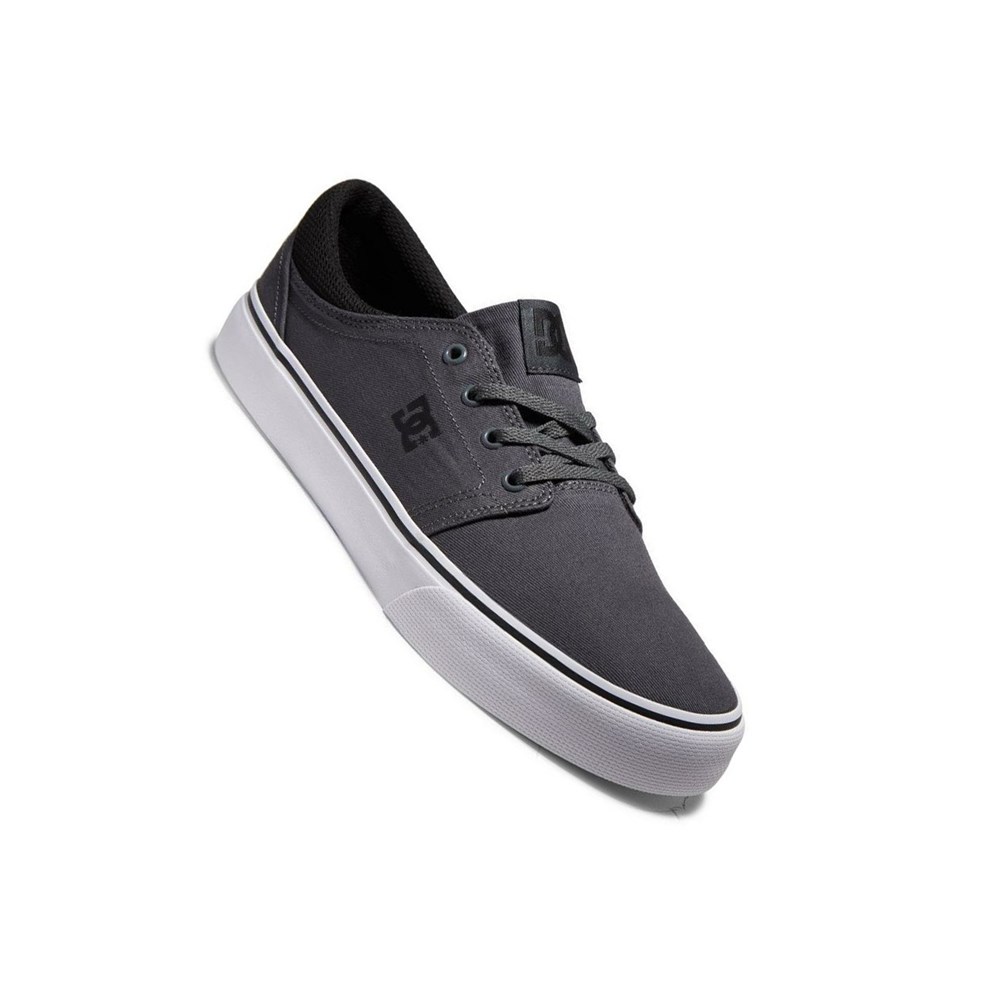 Homme Grey Black White Basket DC Trase Canvas - france AEN-4434304