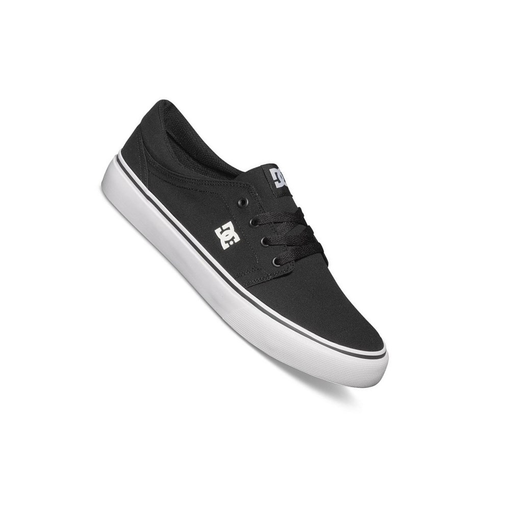 Homme Black White Basket DC Trase Canvas - france WKH-1833928