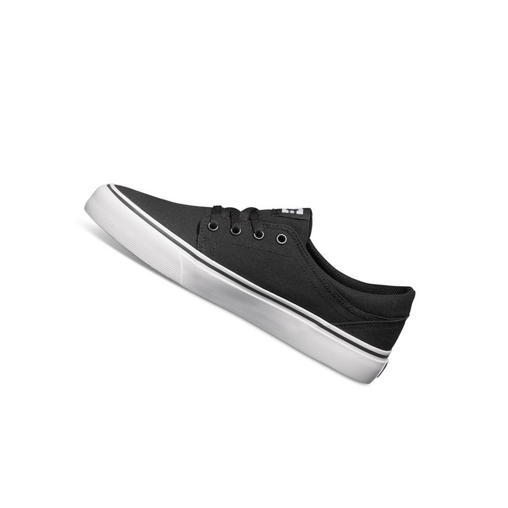 Homme Black White Basket DC Trase Canvas - france WKH-1833928