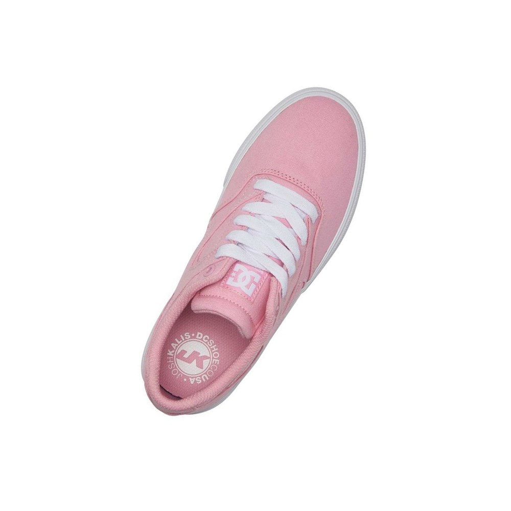 Femme Pink White Chaussure Skate DC Kalis Vulc - france WBQ-9210578