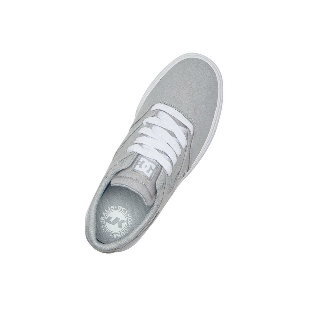 Femme Grey White Chaussure Skate DC Kalis Vulc - france LLU-5385107