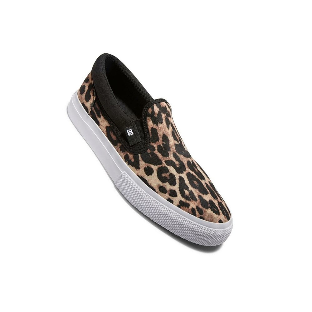 Femme Black Leopard Slip On DC Manual Textile - france HMF-5931055