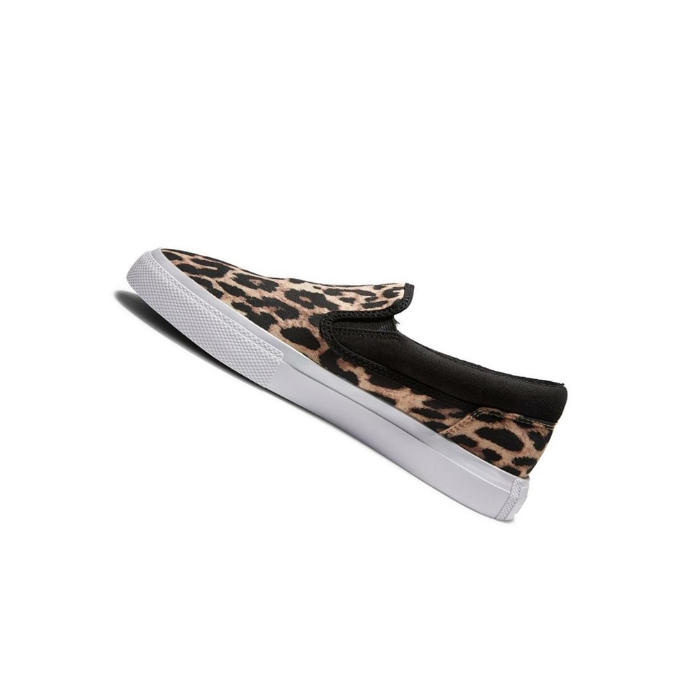 Femme Black Leopard Slip On DC Manual Textile - france HMF-5931055