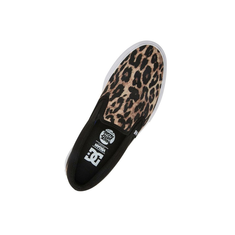 Femme Black Leopard Slip On DC Manual Textile - france HMF-5931055