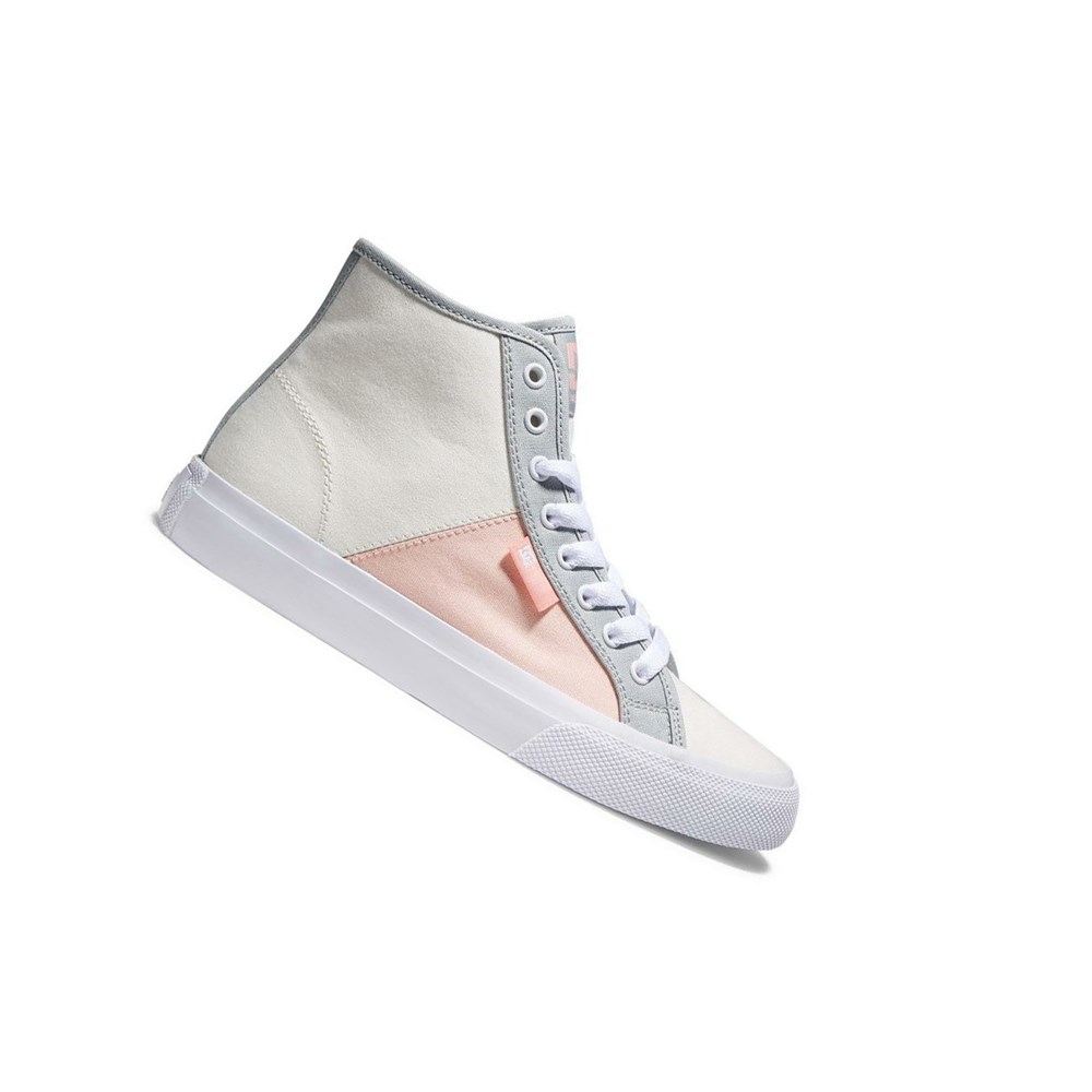 Femme Grey Pink Basket DC Manual High-Top - france WLR-1375909