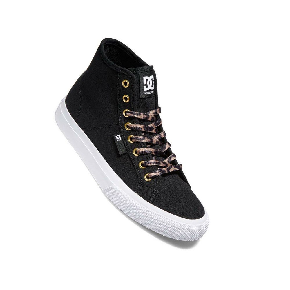 Femme Black Leopard Basket DC Manual High-Top - france JHZ-2649455