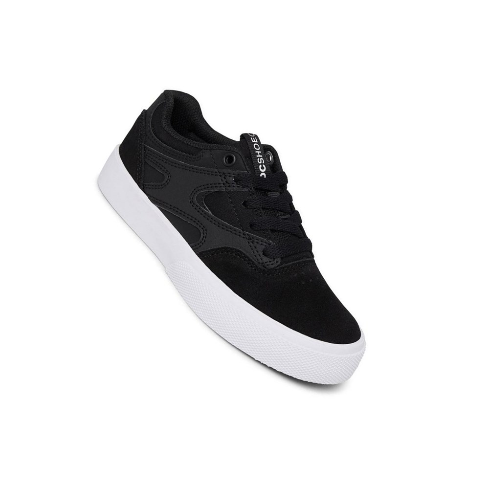 Enfant Black White Chaussure Skate DC Kalis Vulc - france TPD-4100806