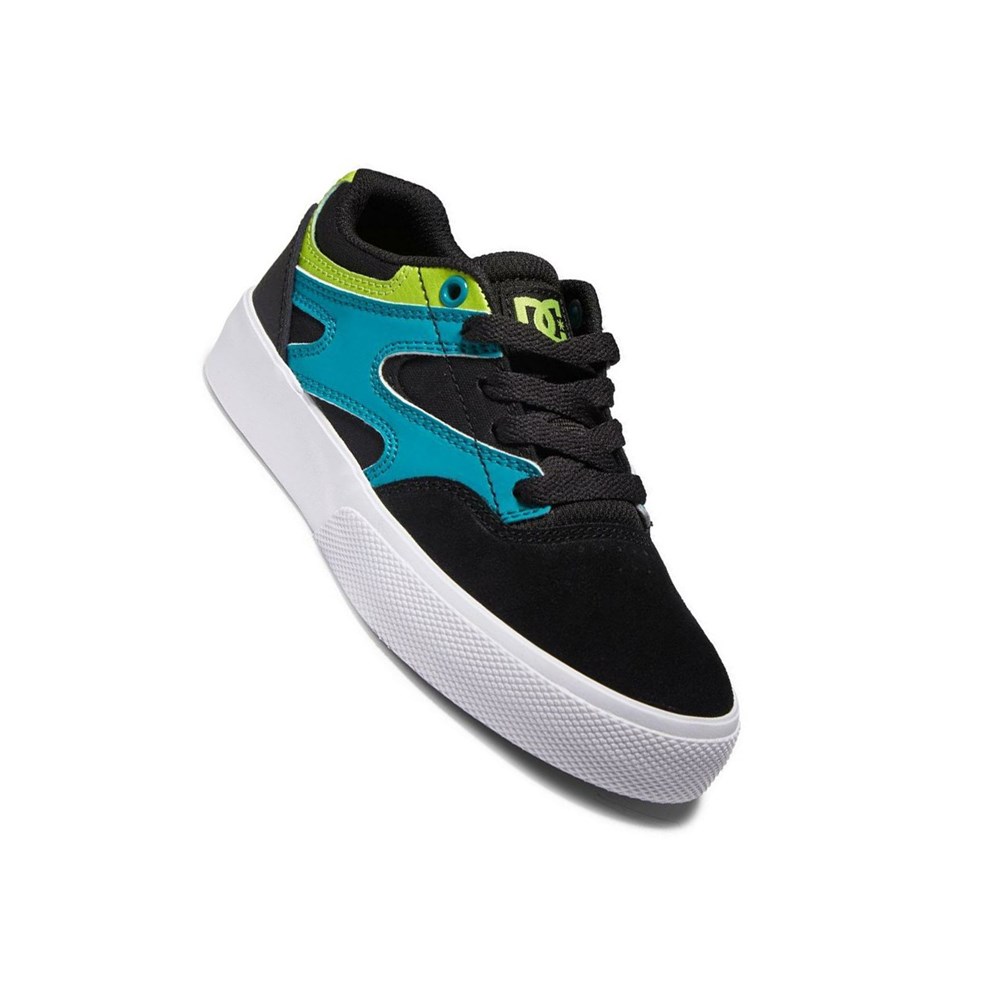 Enfant Black Green Orange Chaussure Skate DC Kalis Vulc - france AOL-0672354