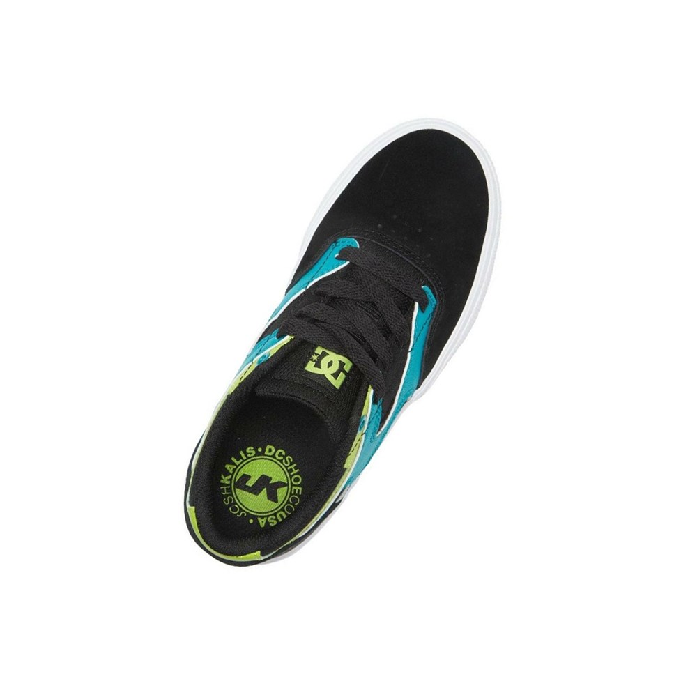 Enfant Black Green Orange Chaussure Skate DC Kalis Vulc - france AOL-0672354