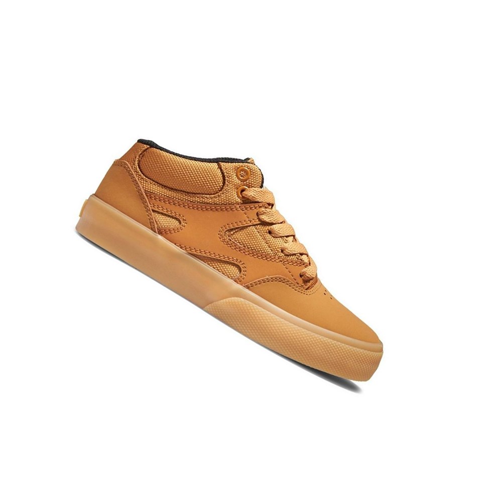 Enfant Marron Chaussure Skate DC Kalis Vulc Mid - france COI-0307858