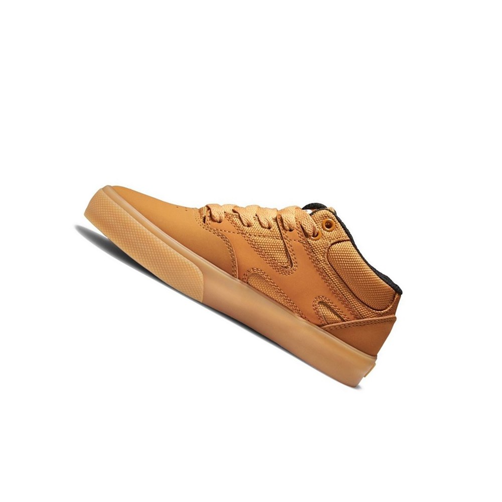 Enfant Marron Chaussure Skate DC Kalis Vulc Mid - france COI-0307858