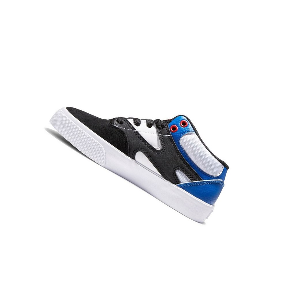 Enfant Black White Red Chaussure Skate DC Kalis Vulc Mid - france LNO-1781868