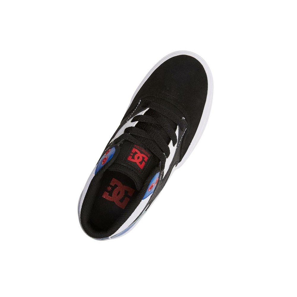 Enfant Black White Red Chaussure Skate DC Kalis Vulc Mid - france LNO-1781868