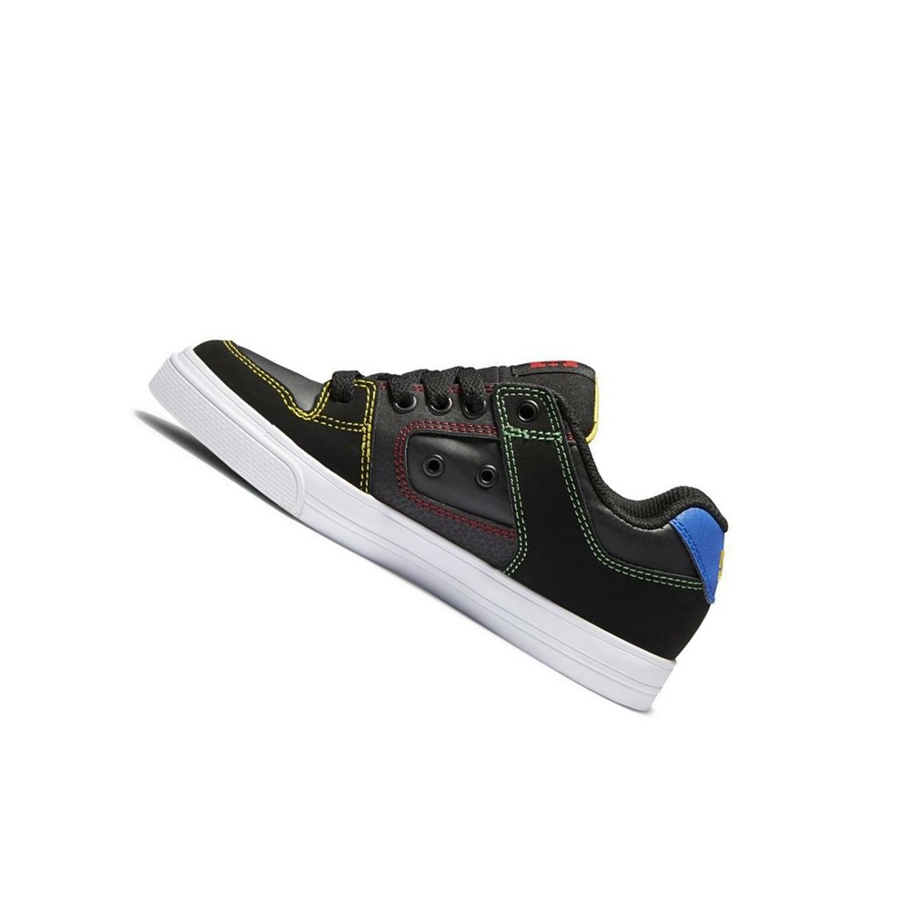 Enfant Black Multicolor Chaussure Skate DC Pure - france AKD-0188354