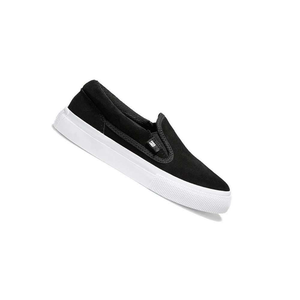 Enfant Black White Slip On DC Manual Suede - france AXV-0997402