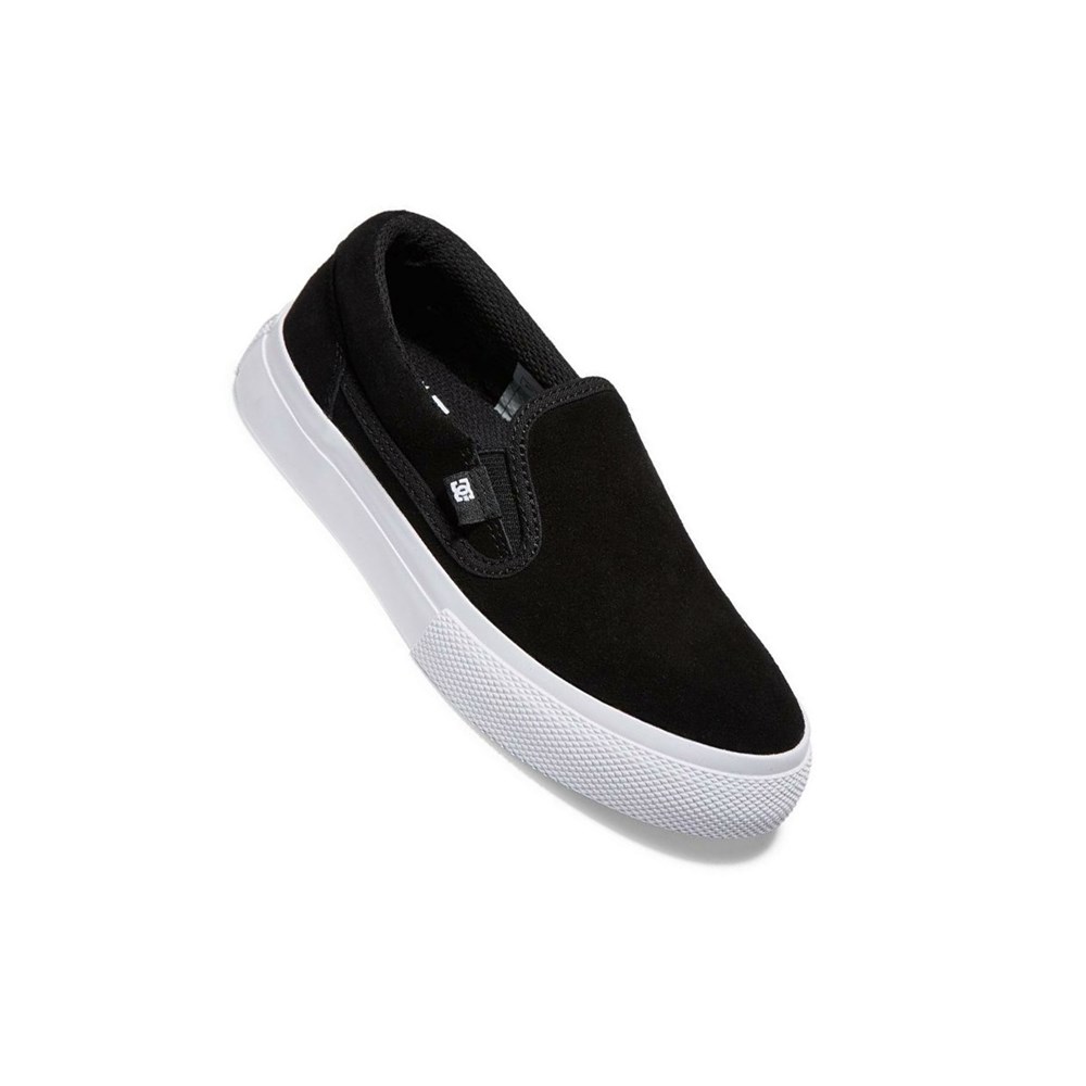 Enfant Black White Slip On DC Manual Suede - france AXV-0997402