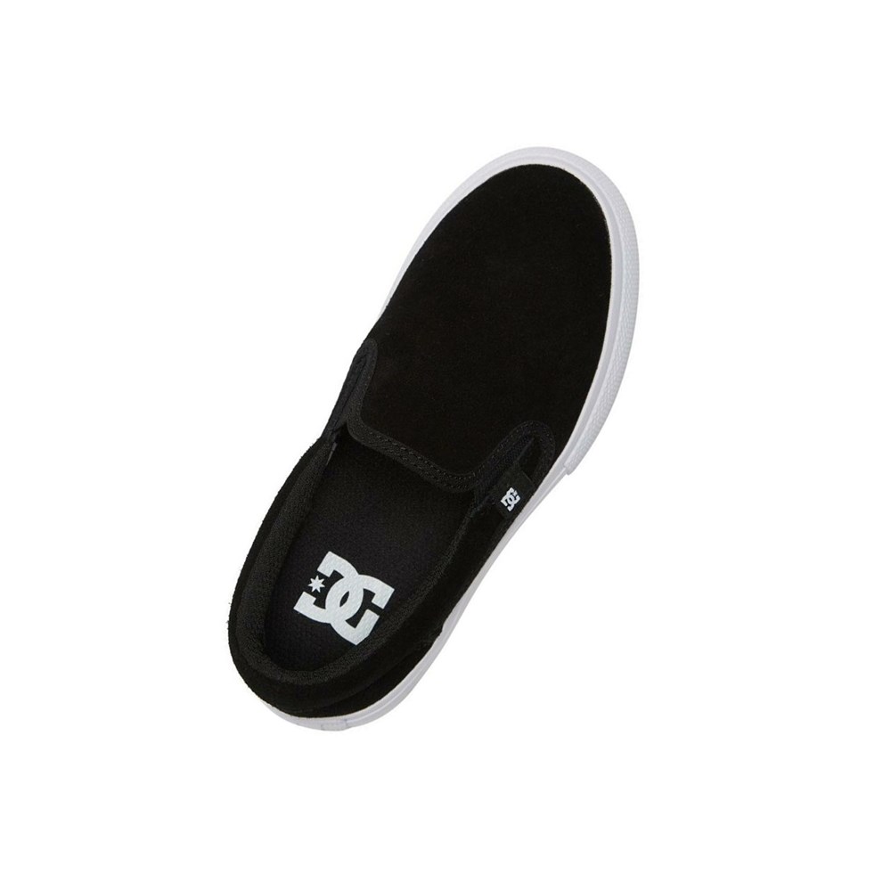 Enfant Black White Slip On DC Manual Suede - france AXV-0997402